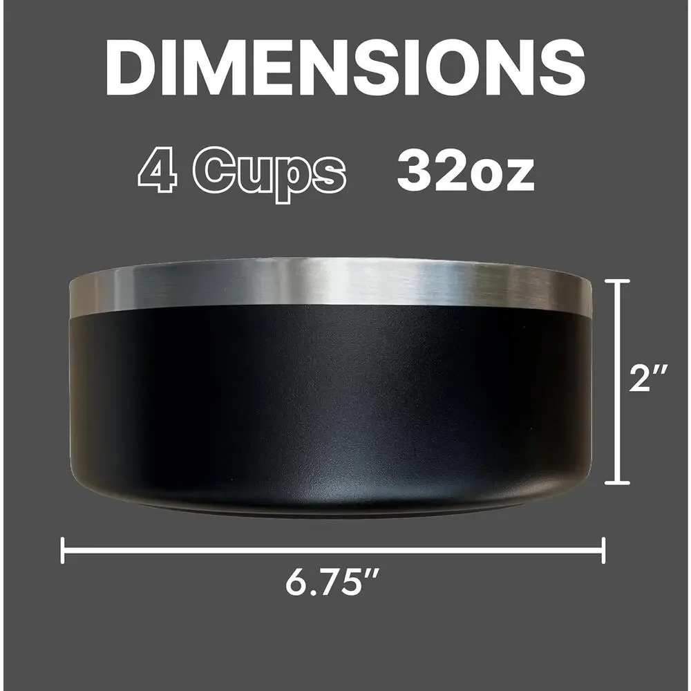Modern Haus - Slow Feeder Pet Bowl, 32oz (4 Cups) with Removable Insert Black